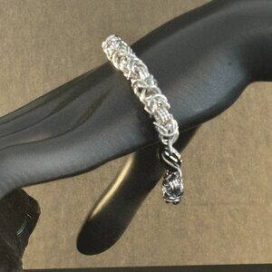 Stainless Steel Byzantine Link Bracelet | Lobster Clasp | Heavy Chain